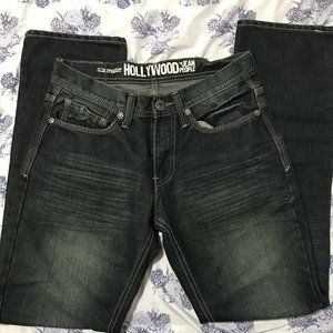 The Jean People Hollywood Mens Size  30x32 Jeans Slim Straight Dark Wash